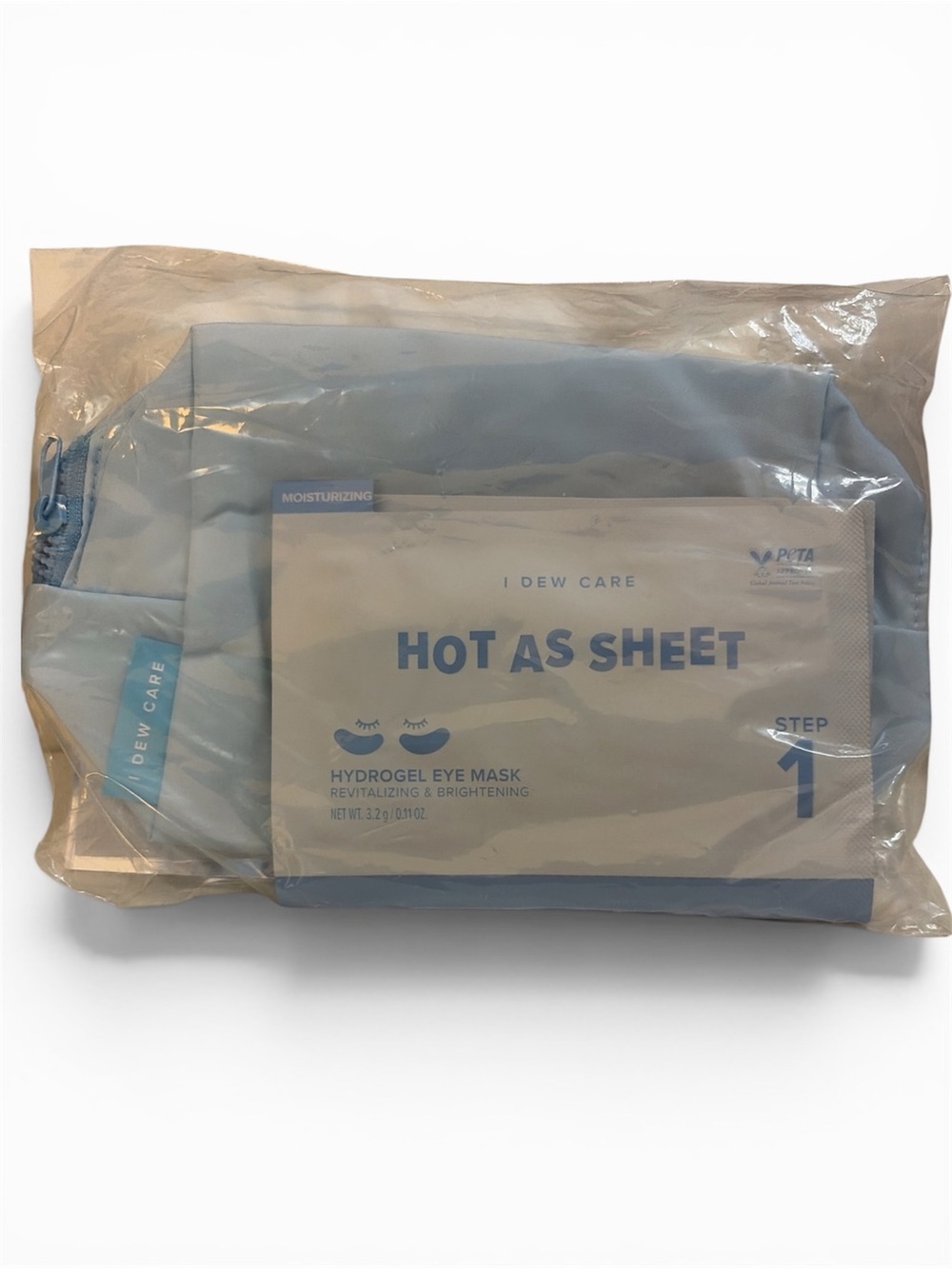 I Dew Care Hot As Sheet Hydrogel Eye Mask + Cosmetic Bag Set NIP
